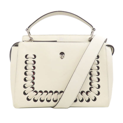 FENDI Handbag Calfskin white Dotcom 2WAY