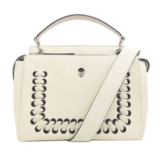 FENDI Handbag Calfskin white Dotcom 2WAY