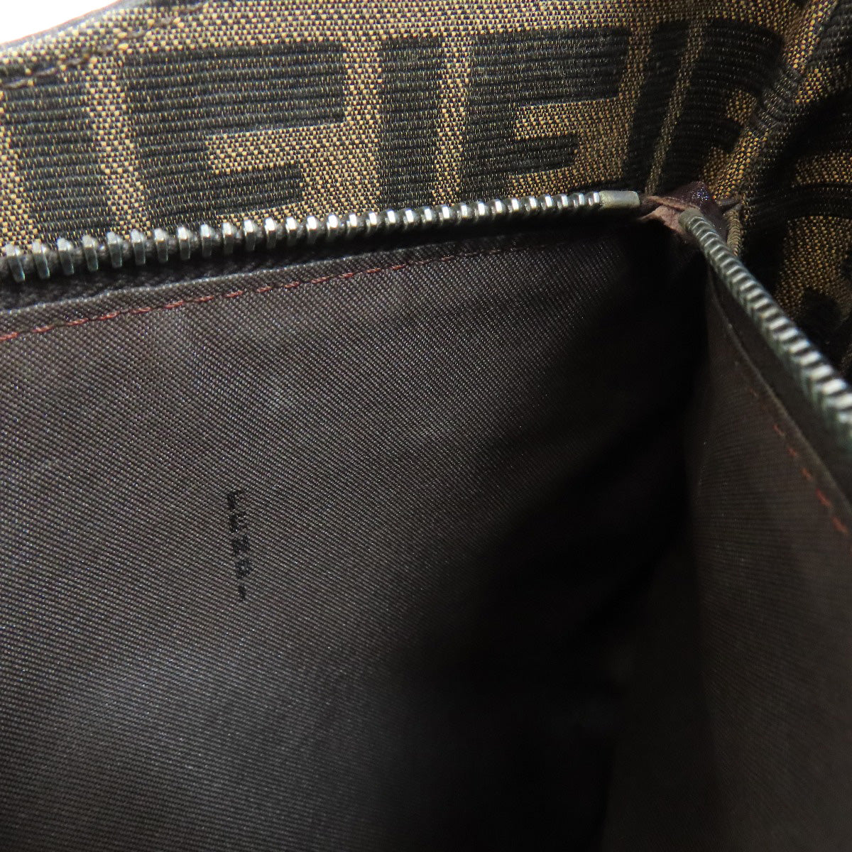 FENDI Shoulder Bag canvas Brown Mamma Bucket