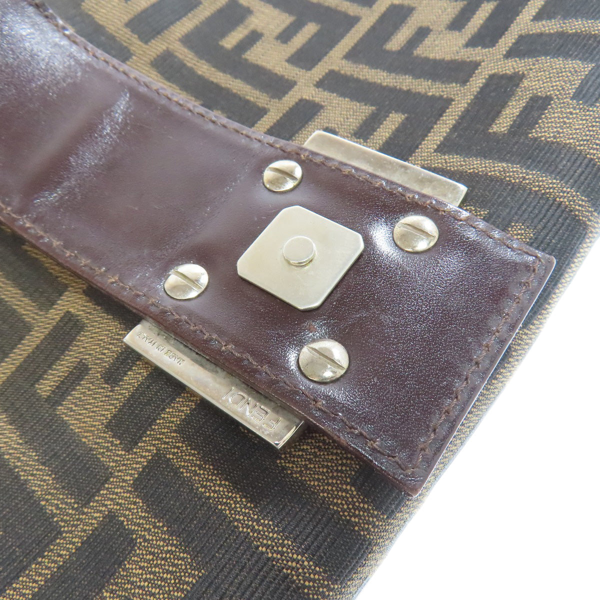 FENDI Shoulder Bag canvas Brown Mamma Bucket