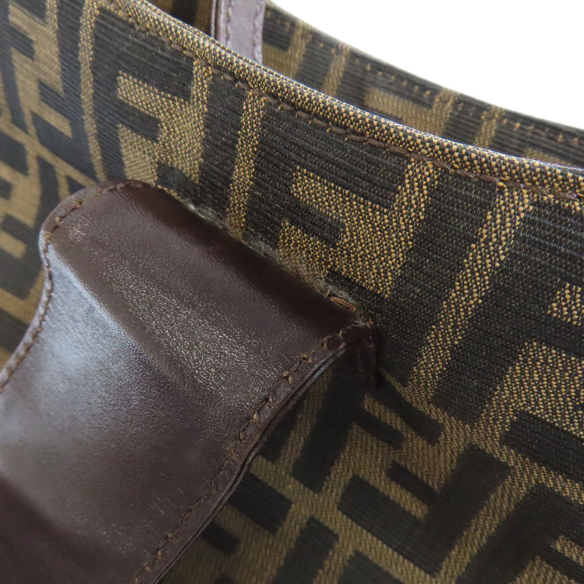 FENDI Shoulder Bag canvas Brown Mamma Bucket