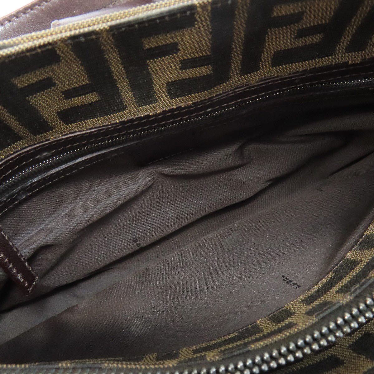 FENDI Shoulder Bag canvas Brown Mamma Bucket