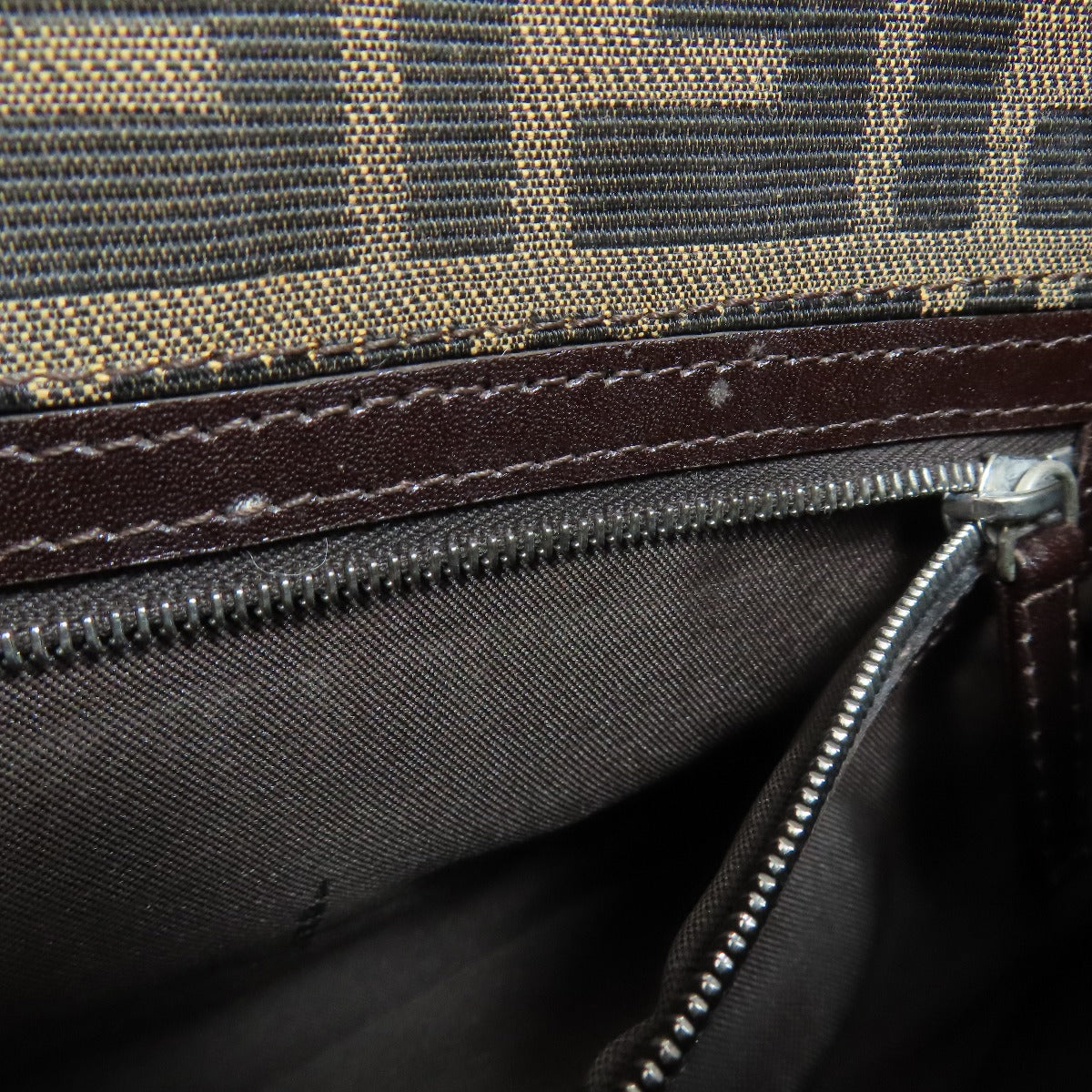 FENDI Shoulder Bag canvas Brown Mamma Bucket