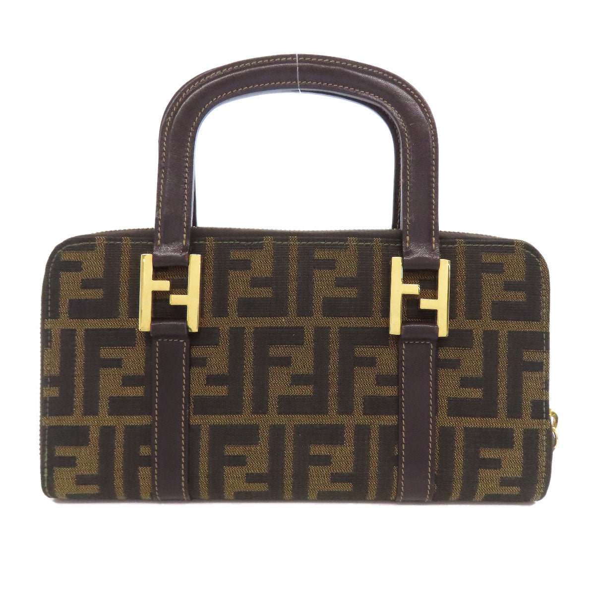 FENDI Handbag canvas Brown Zucca Pattern