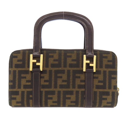 FENDI Handbag canvas Brown Zucca Pattern