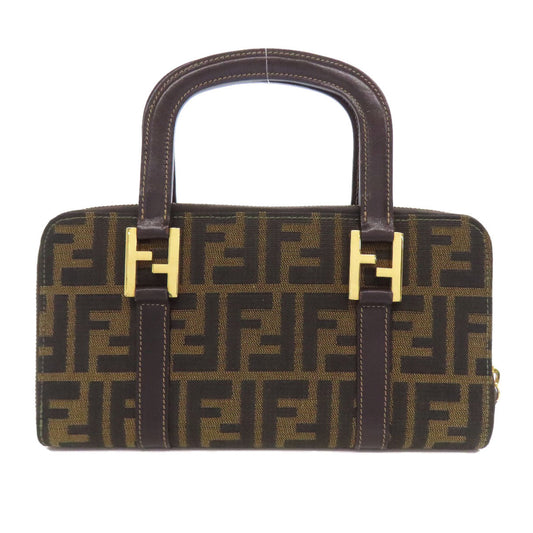 FENDI Handbag canvas Brown Zucca Pattern