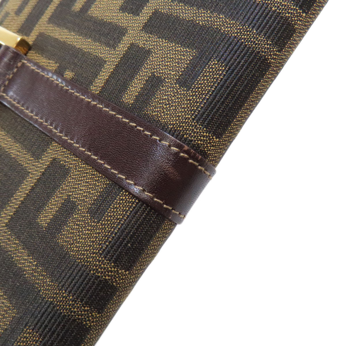 FENDI Handbag canvas Brown Zucca Pattern