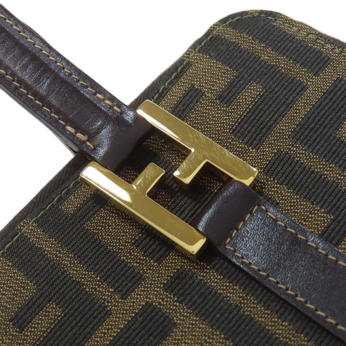 FENDI Handbag canvas Brown Zucca Pattern