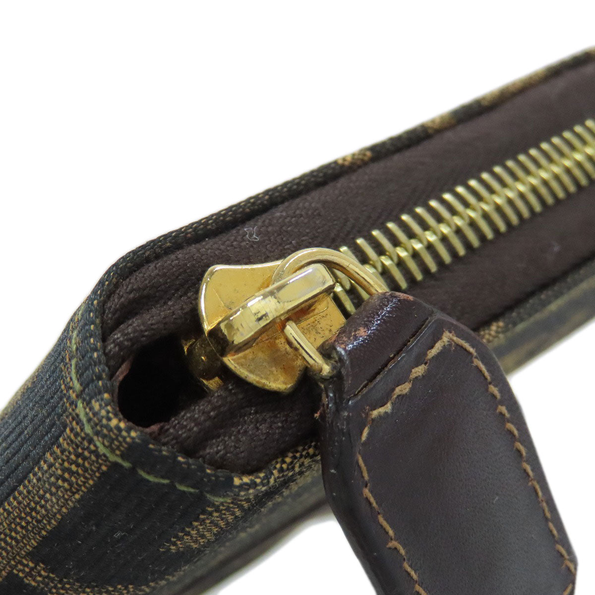 FENDI Handbag canvas Brown Zucca Pattern