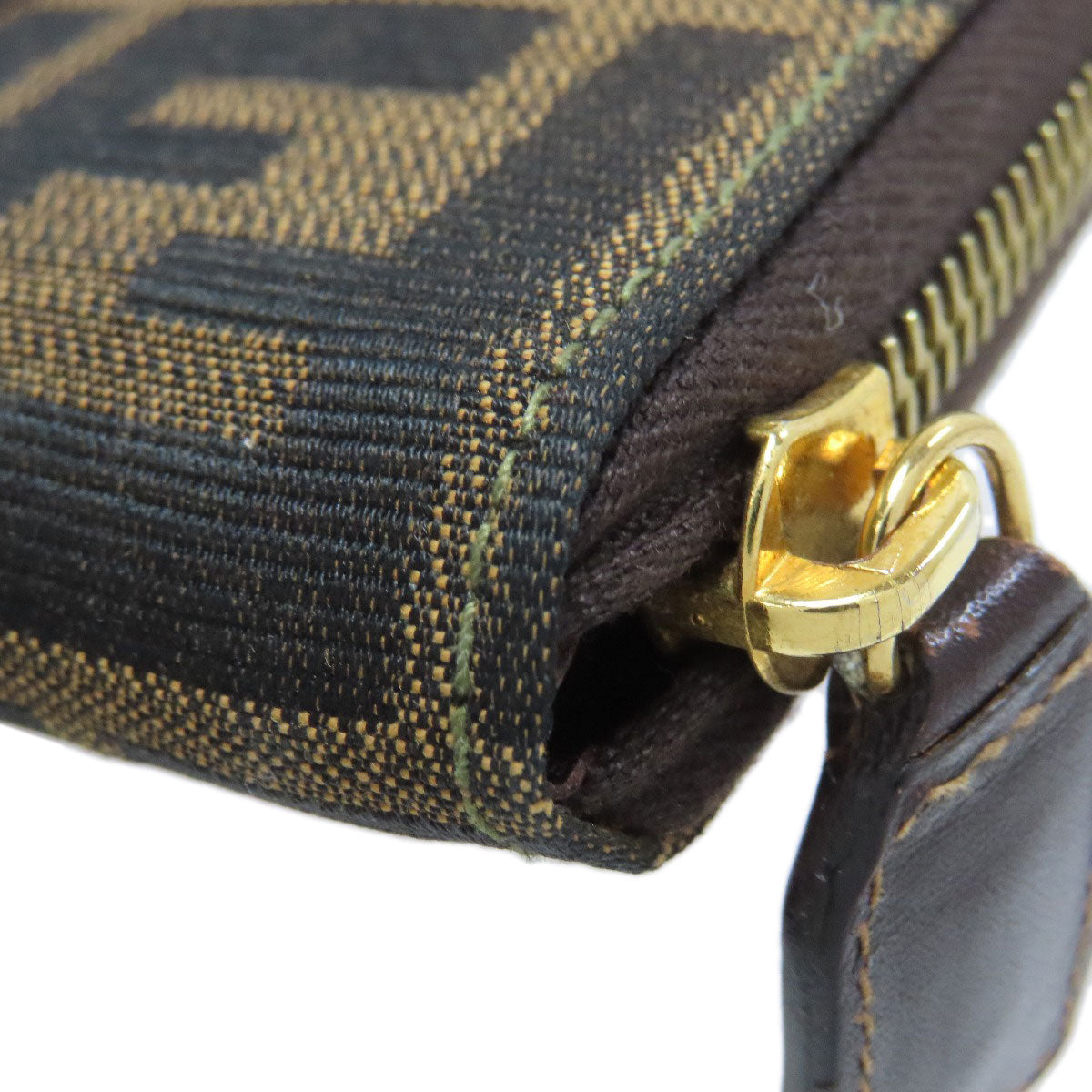 FENDI Handbag canvas Brown Zucca Pattern