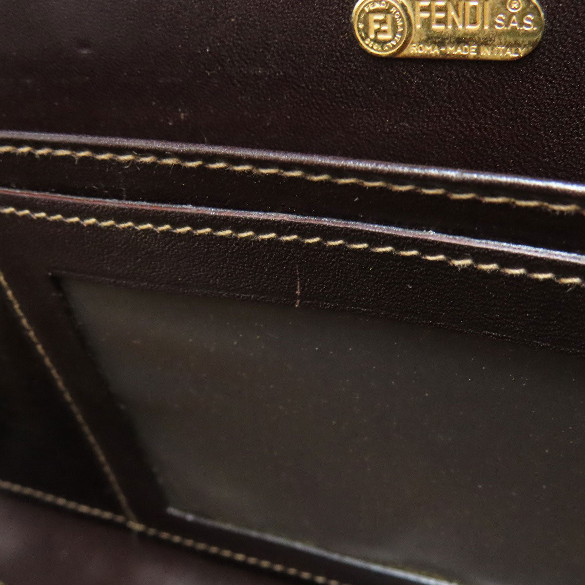 FENDI Handbag canvas Brown Zucca Pattern