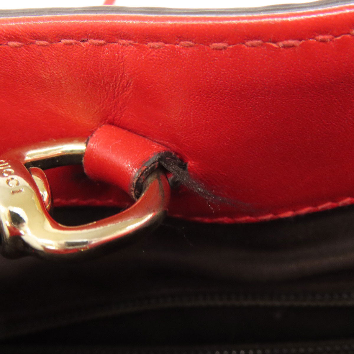 GUCCI Tote Bag 353397 leather Red Diamante