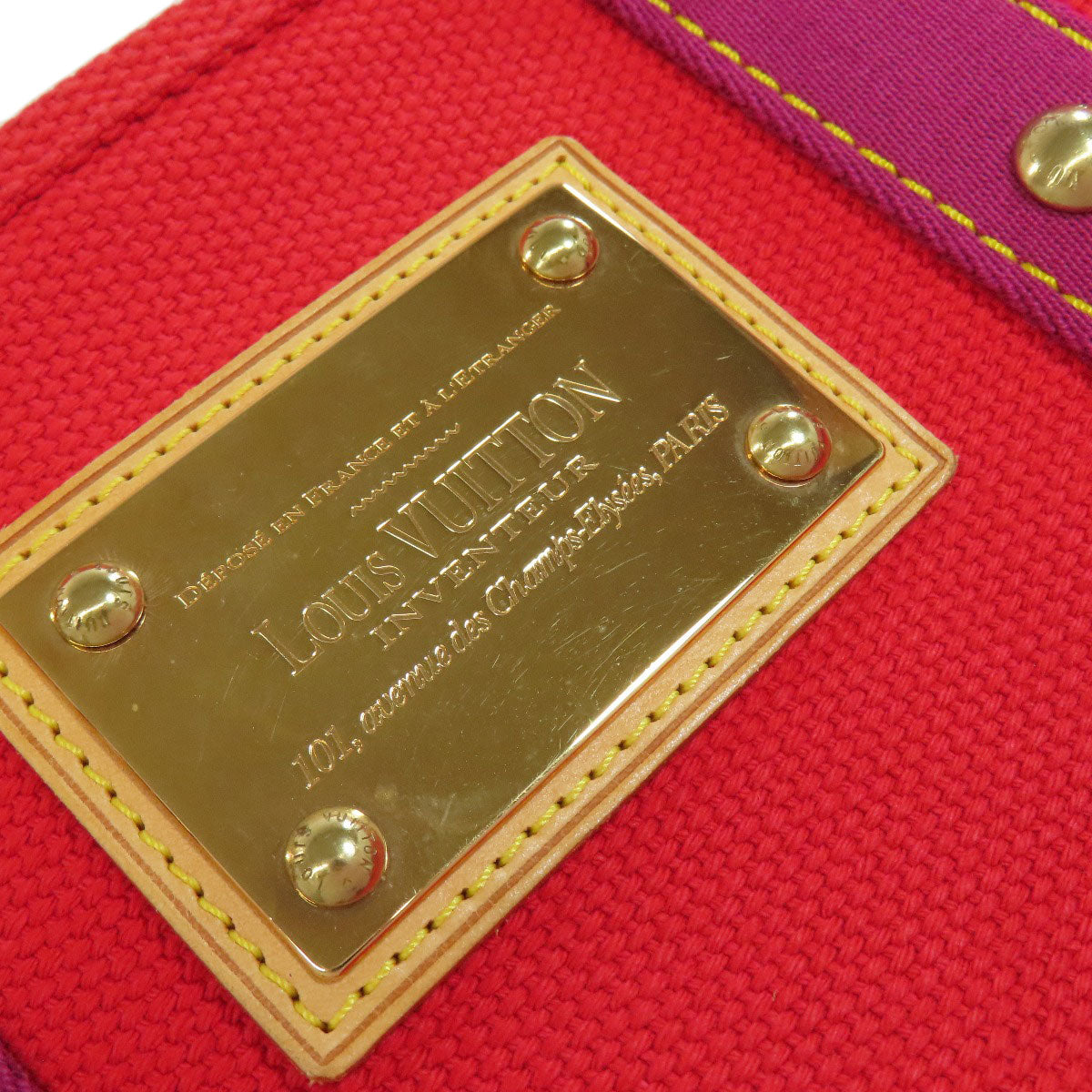 LOUIS VUITTON Handbag M40037 canvas Red Antigua Line Kava PM