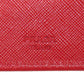 PRADA Long Wallet Purse Safiano Red logoMetal
