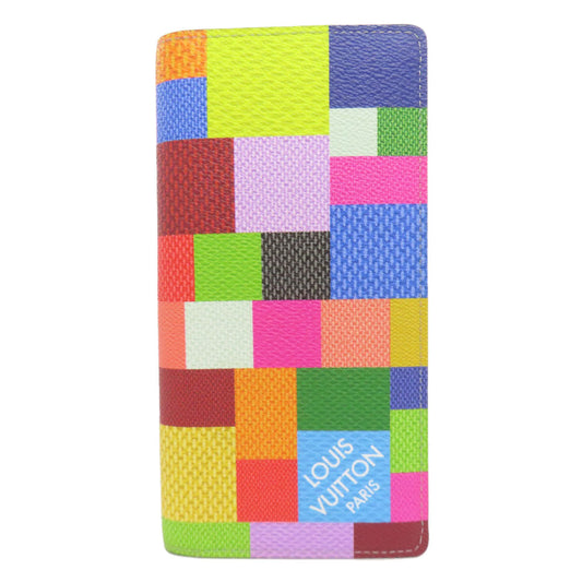LOUIS VUITTON Long Wallet Purse N60457 Damier canvas multicolor Portefeuille Brazza NM Damier Graphite 3D