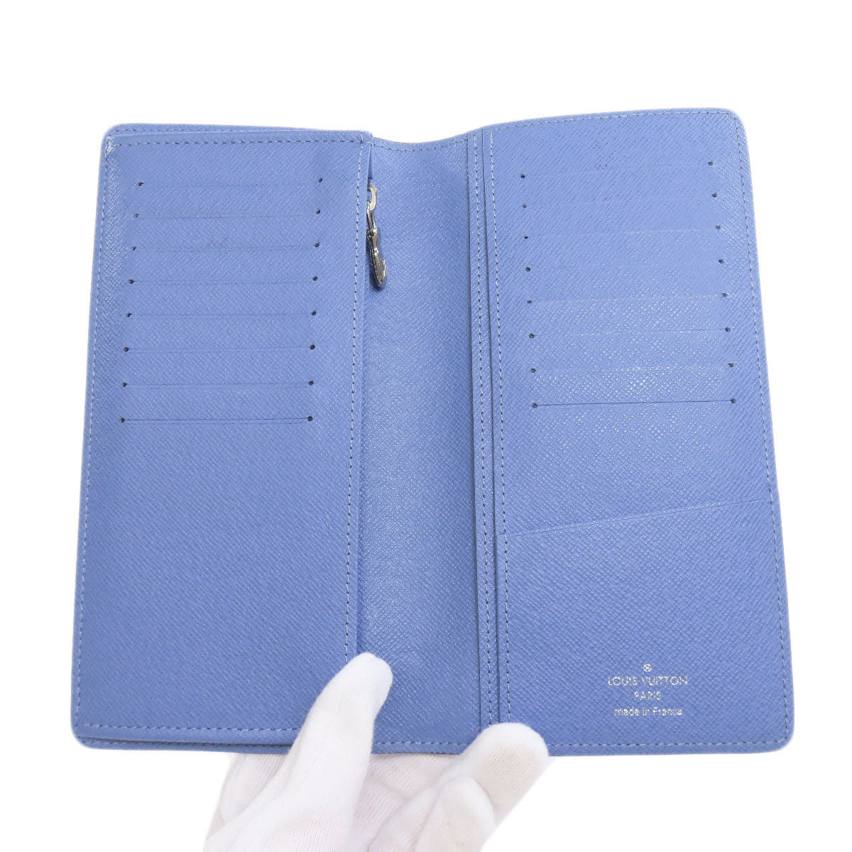 LOUIS VUITTON Long Wallet Purse M30757 Taigalama blue Portefeuille Blaza