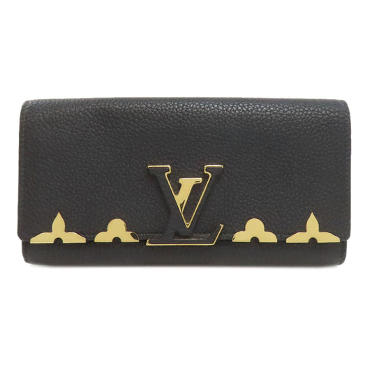 LOUIS VUITTON Long Wallet Purse M64551 Calfskin black Portefeuille Capsine