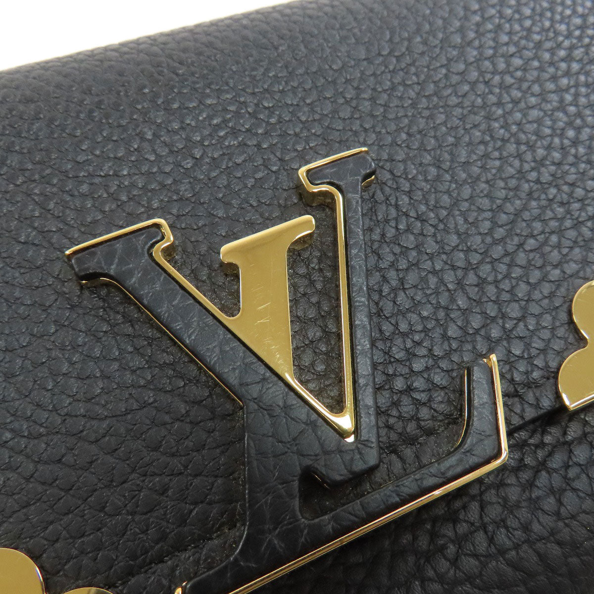 LOUIS VUITTON Long Wallet Purse M64551 Calfskin black Portefeuille Capsine