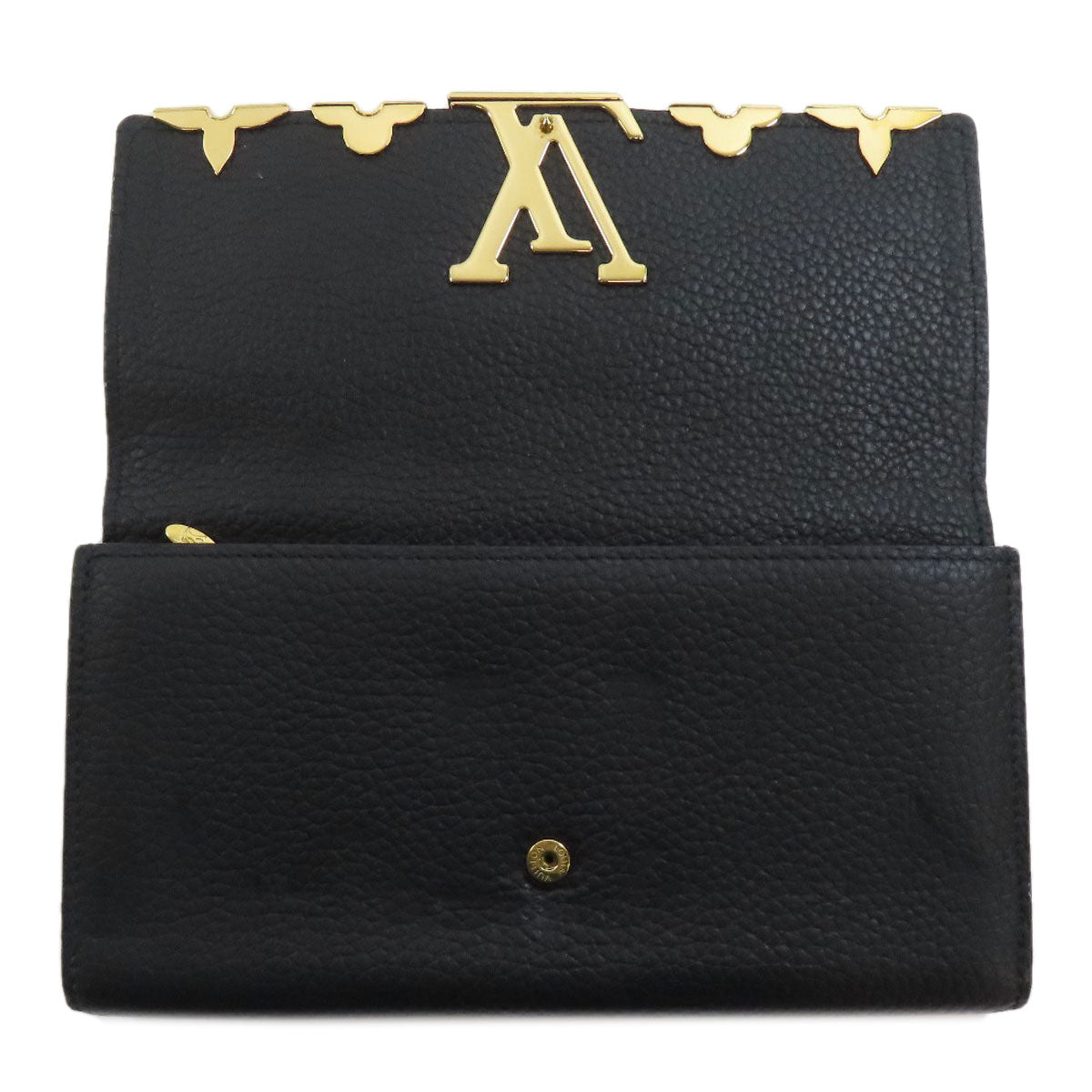 LOUIS VUITTON Long Wallet Purse M64551 Calfskin black Portefeuille Capsine