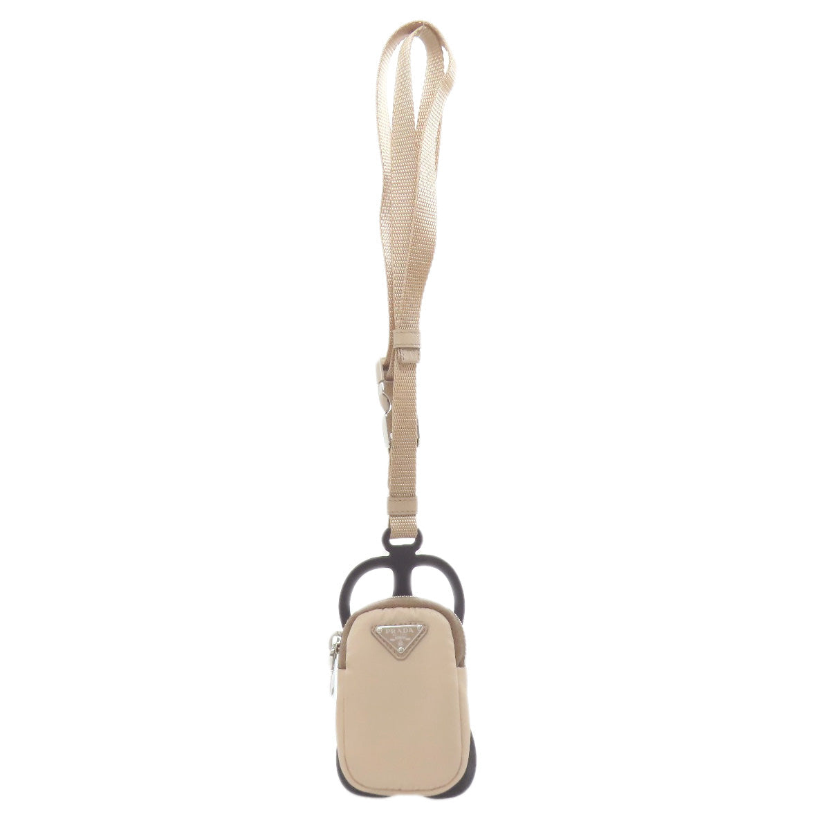 PRADA Accessory pouch Nylon beige logoMetal