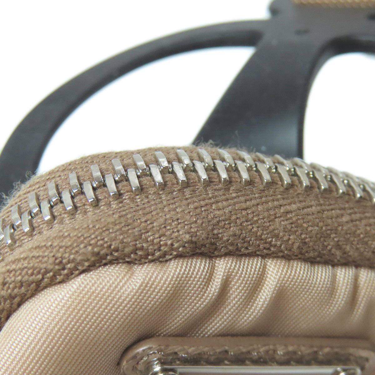 PRADA Accessory pouch Nylon beige logoMetal