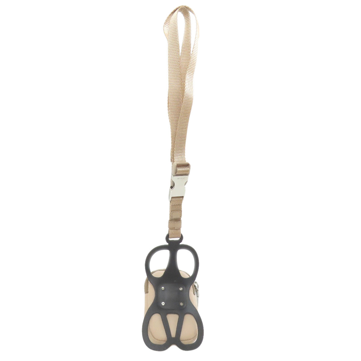 PRADA Accessory pouch Nylon beige logoMetal