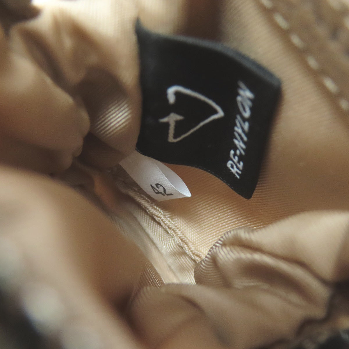 PRADA Accessory pouch Nylon beige logoMetal