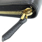 FENDI Long Wallet Purse leather black Zip Around