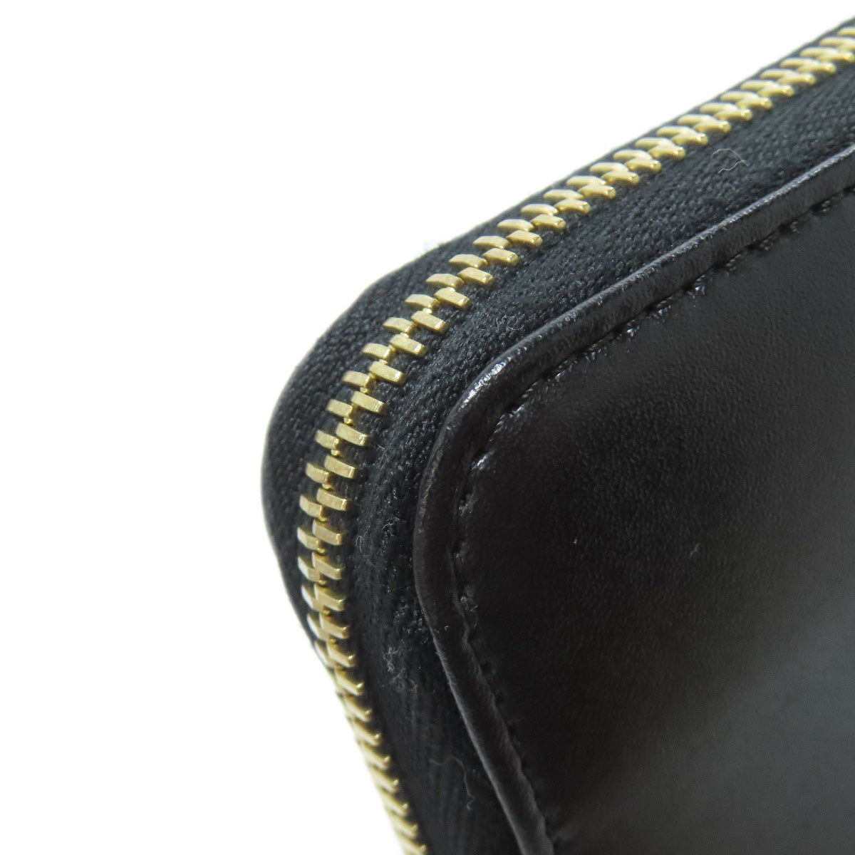 FENDI Long Wallet Purse leather black Zip Around