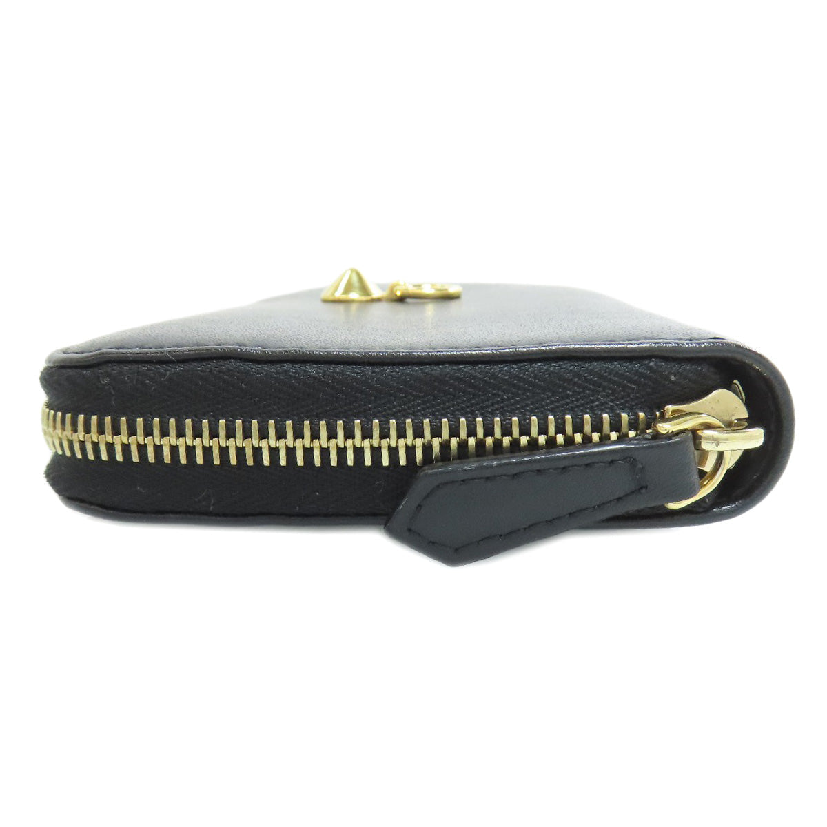FENDI Long Wallet Purse leather black Zip Around