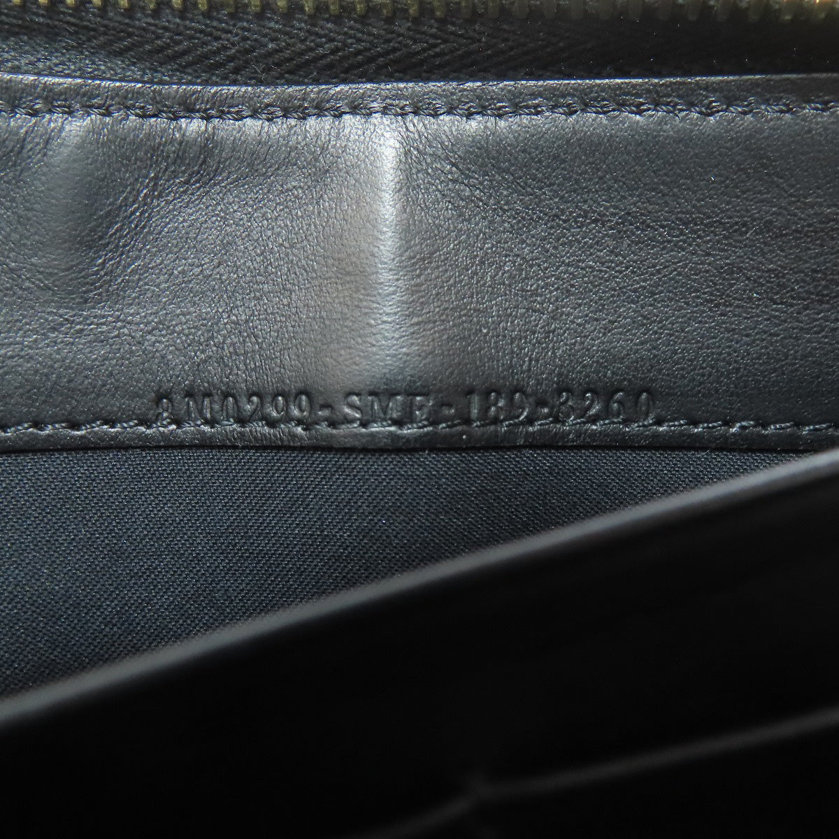 FENDI Long Wallet Purse leather black Zip Around