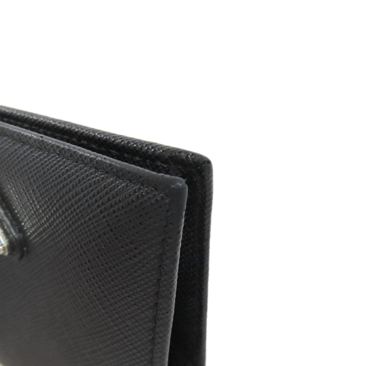 PRADA Long Wallet Purse Calfskin black logoMetal