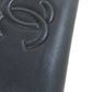 CHANEL Long Wallet Purse Grained Calfskin Skin black Zip Around COCO Mark SilverMetal