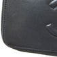 CHANEL Long Wallet Purse Grained Calfskin Skin black Zip Around COCO Mark SilverMetal