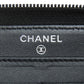 CHANEL Long Wallet Purse Grained Calfskin Skin black Zip Around COCO Mark SilverMetal