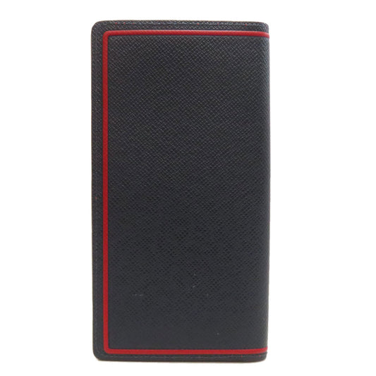 LOUIS VUITTON Long Wallet Purse M63434 Taiga Leather Navy Portefeuille Blaza