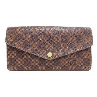LOUIS VUITTON Long Wallet Purse M63209 Damier canvas Brown Portefeuille Sara