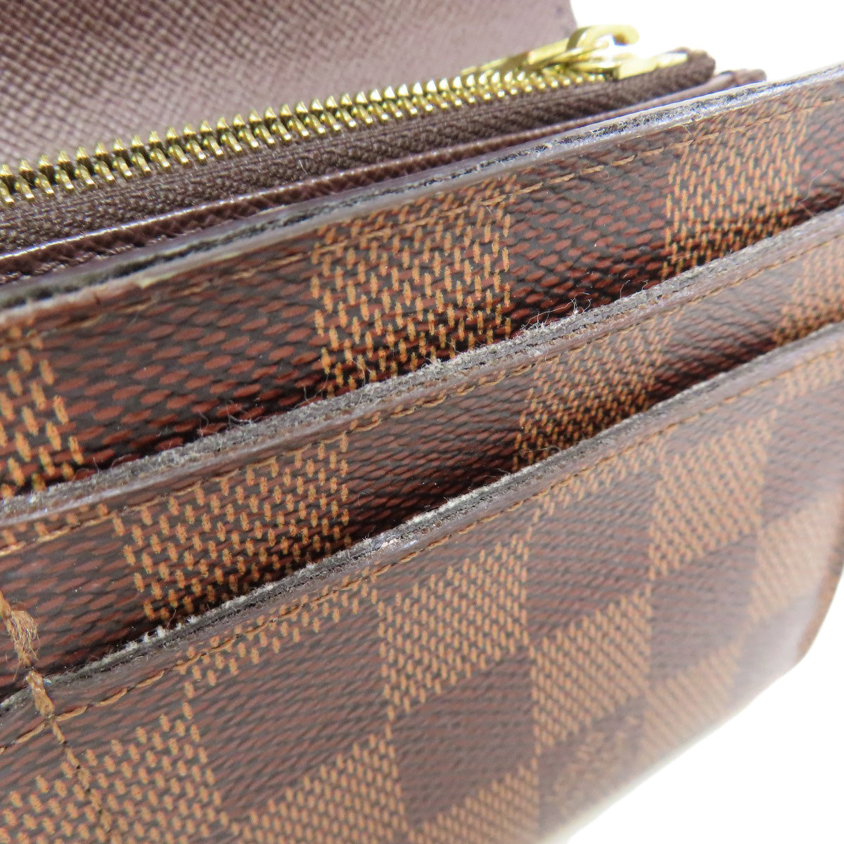 LOUIS VUITTON Long Wallet Purse M63209 Damier canvas Brown Portefeuille Sara