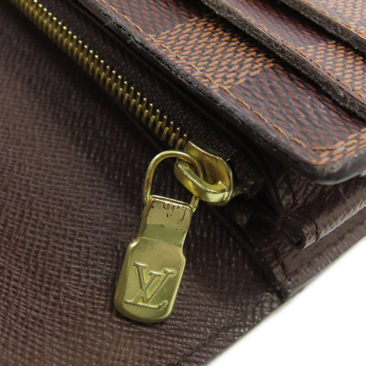 LOUIS VUITTON Long Wallet Purse M63209 Damier canvas Brown Portefeuille Sara