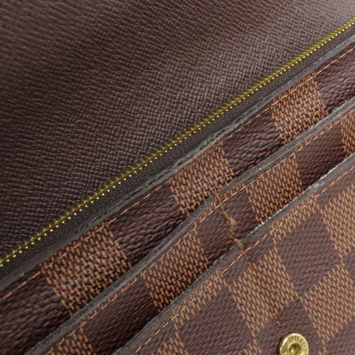 LOUIS VUITTON Long Wallet Purse M63209 Damier canvas Brown Portefeuille Sara