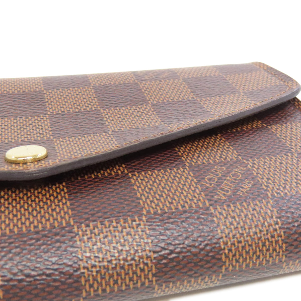 LOUIS VUITTON Long Wallet Purse M63209 Damier canvas Brown Portefeuille Sara