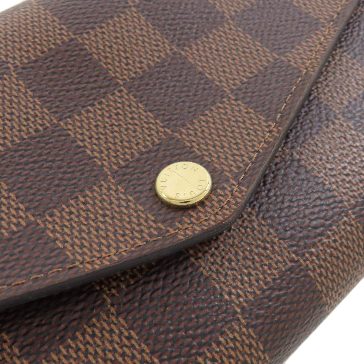 LOUIS VUITTON Long Wallet Purse M63209 Damier canvas Brown Portefeuille Sara