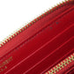 SAINT LAURENT Long Wallet Purse Calfskin Red Vstitch logo