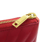 SAINT LAURENT Long Wallet Purse Calfskin Red Vstitch logo