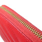 SAINT LAURENT Long Wallet Purse Calfskin Red Vstitch logo