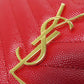 SAINT LAURENT Long Wallet Purse Calfskin Red Vstitch logo