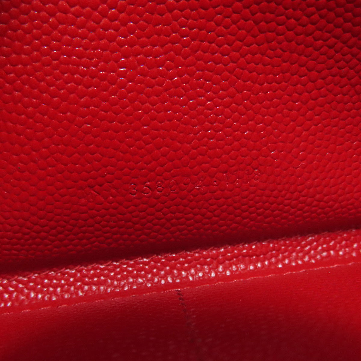 SAINT LAURENT Long Wallet Purse Calfskin Red Vstitch logo