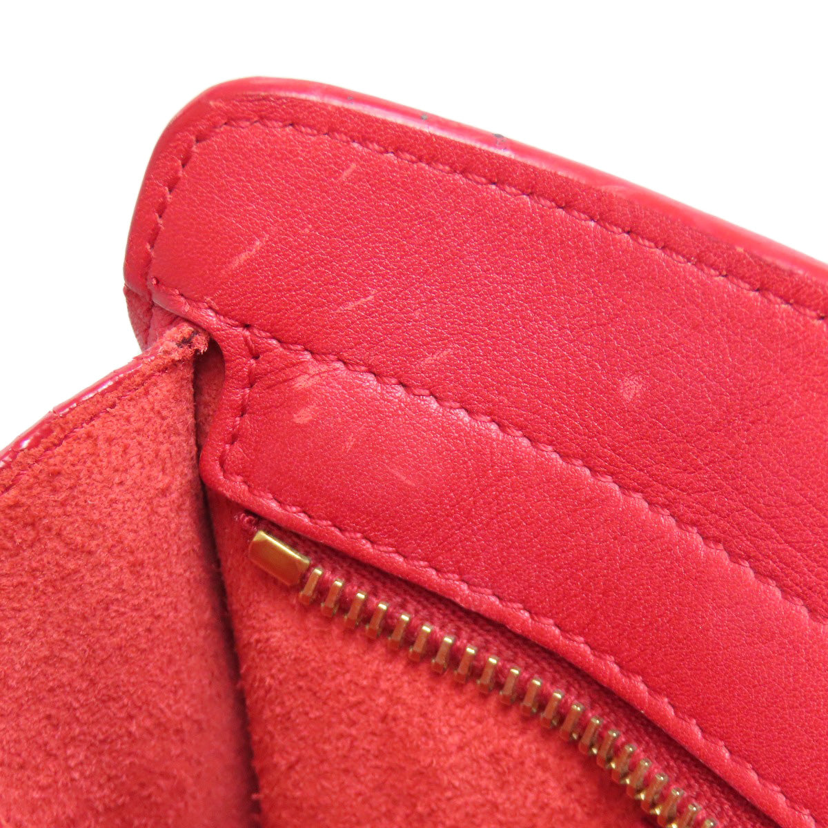 SAINT LAURENT Handbag leather Red Petit Cabas 2WAY