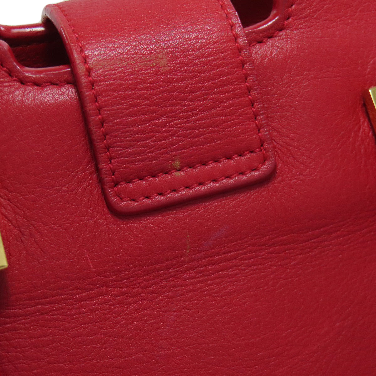 SAINT LAURENT Handbag leather Red Petit Cabas 2WAY