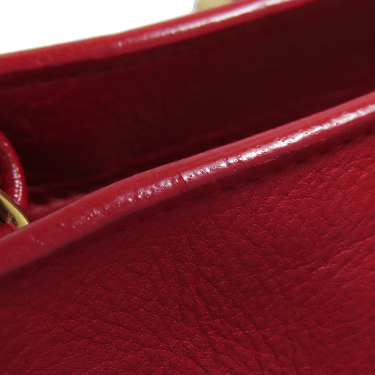 SAINT LAURENT Handbag leather Red Petit Cabas 2WAY